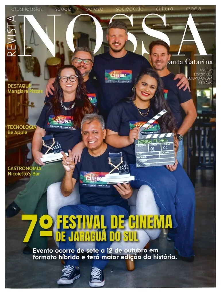 Capa da Revista Nossa falando sobre a 7° Edição do Festival de Cinema de Jaraguá do Sul.
