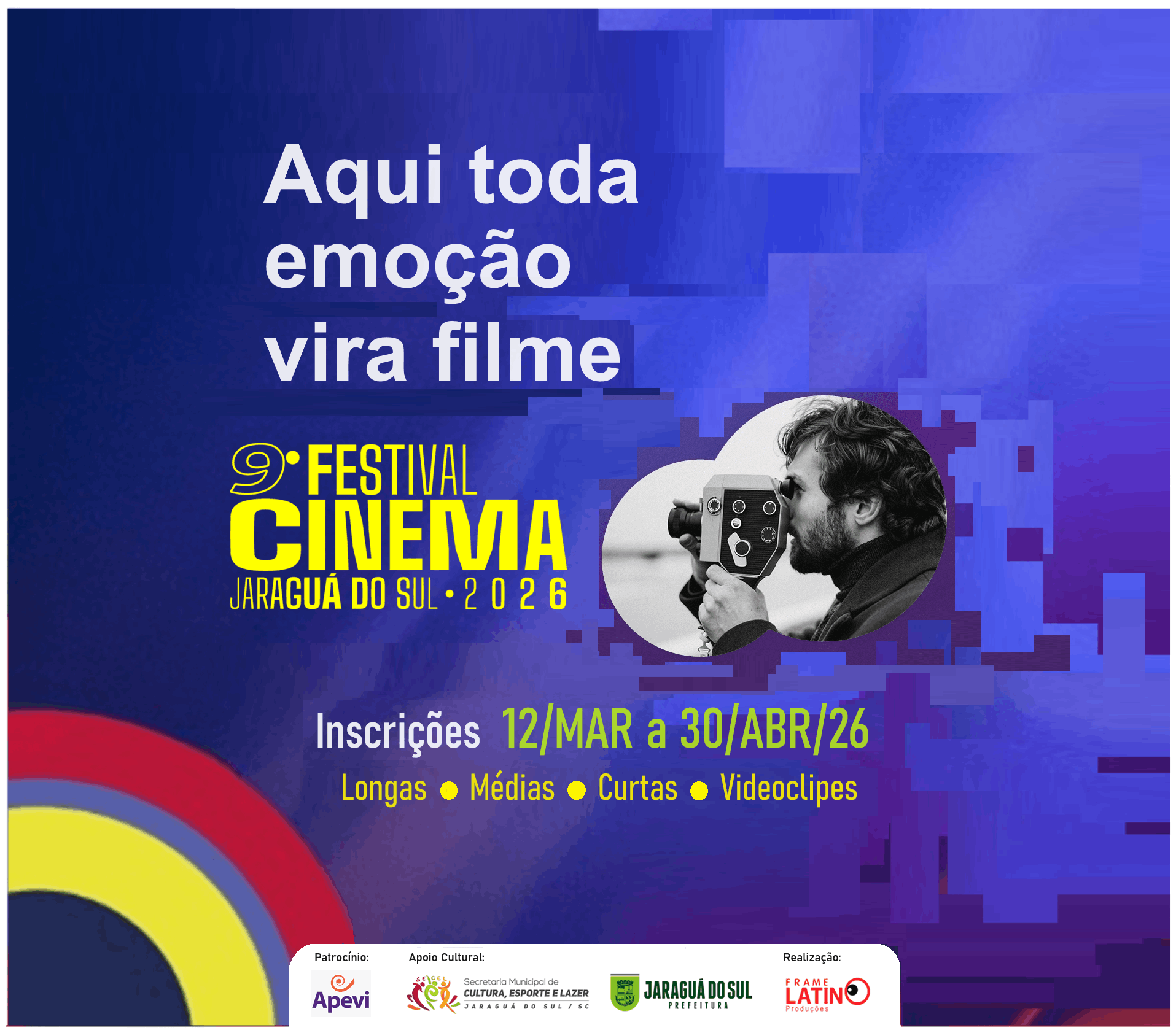 Banner do 9° Festival de Cinema de Jaraguá do Sul, edição 2026.